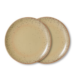 HKliving HKliving 70's Ceramic Side Plate Grit - set van 2