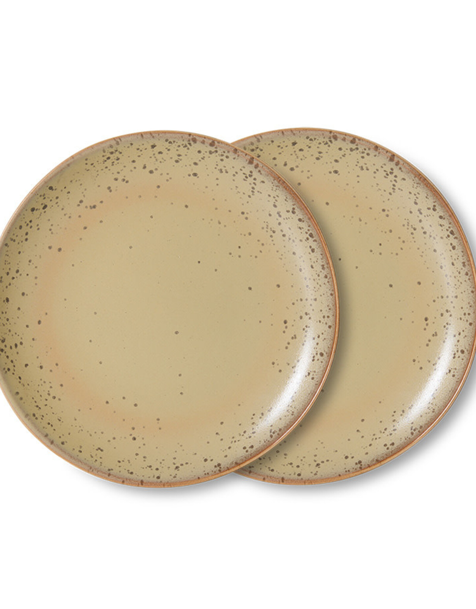HKliving HKliving 70's Ceramic Side Plate Grit - set van 2