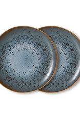 HKliving HKliving 70's Ceramics side plate Mineral - Set van 2