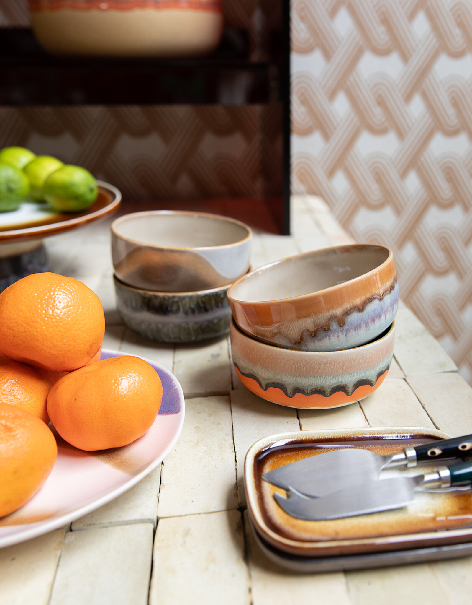 HKliving HKLIVING 70's Ceramics Dessert Bowl Ash