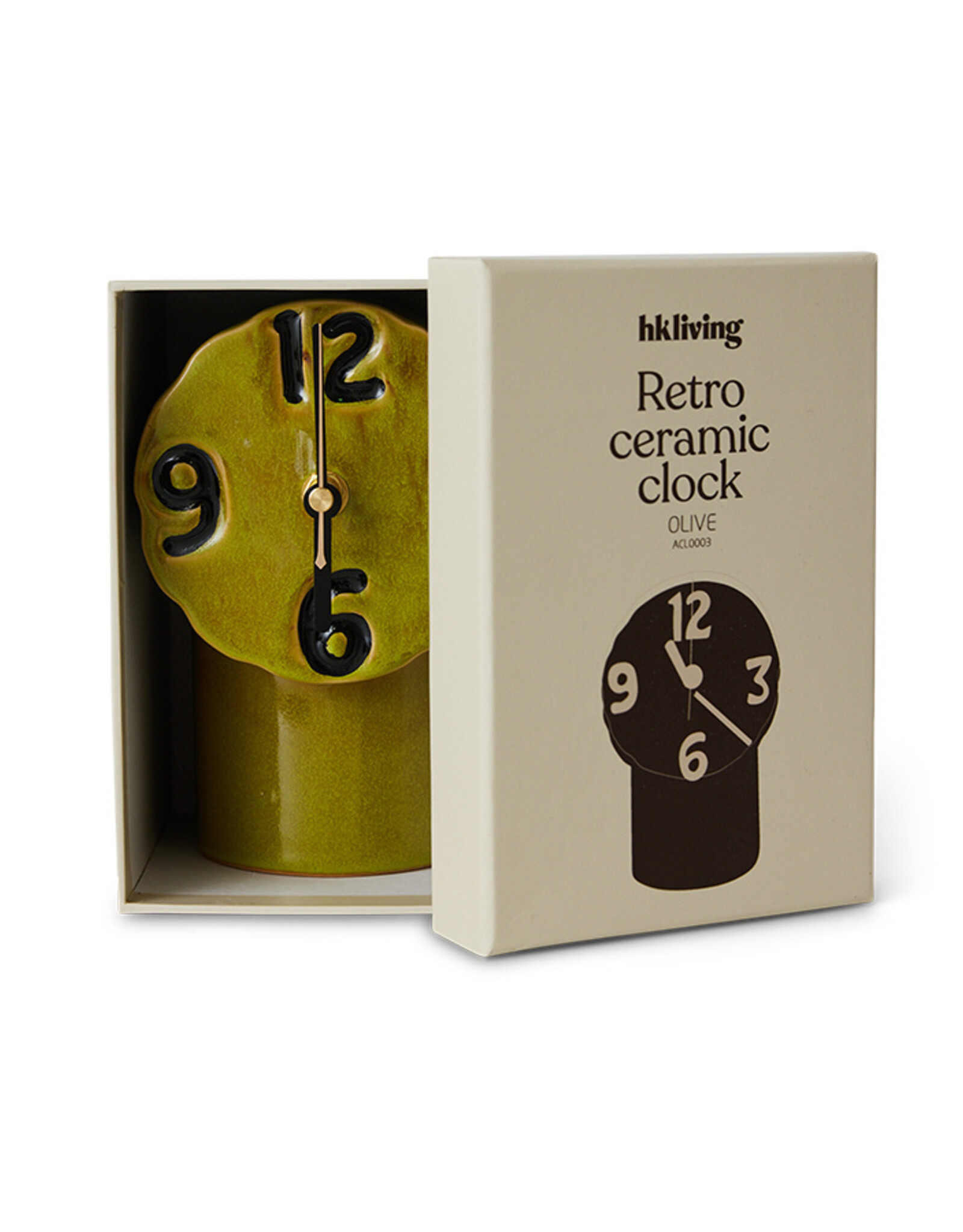 HKliving HKliving Retro ceramic clock olive