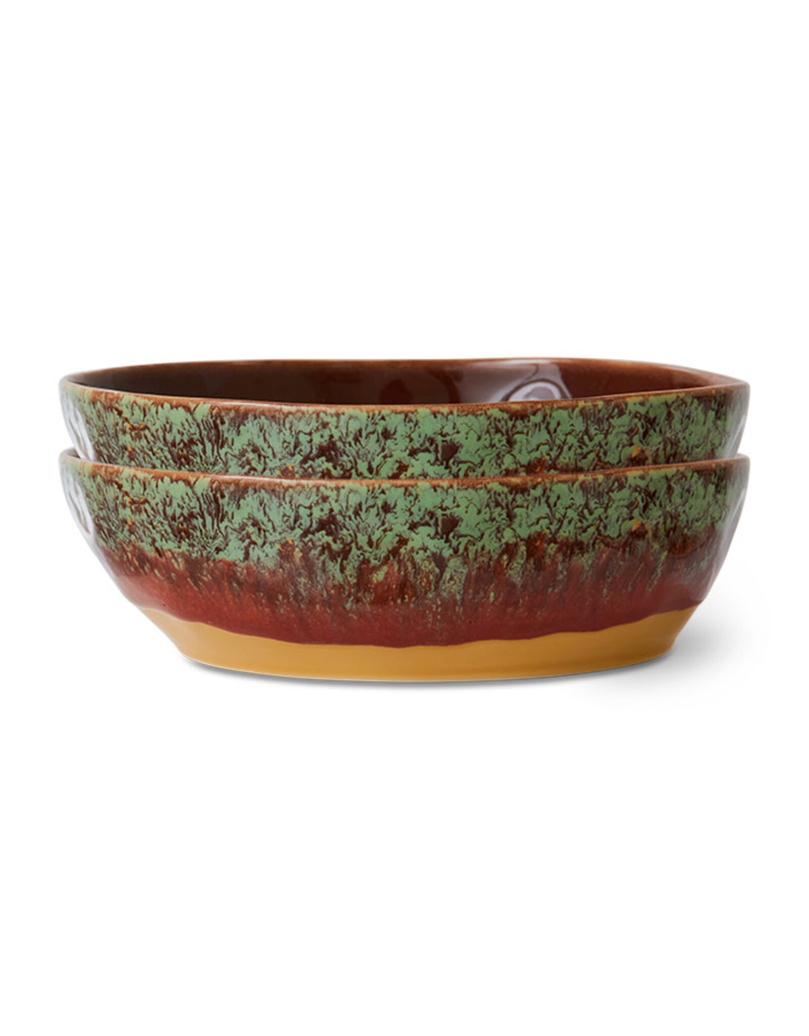 HKliving Hkliving 70's Ceramics Pasta Bowl Cove (set van 2)