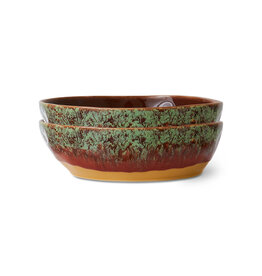 HKliving Hkliving 70's Ceramics Pasta Bowl Cove (set van 2)
