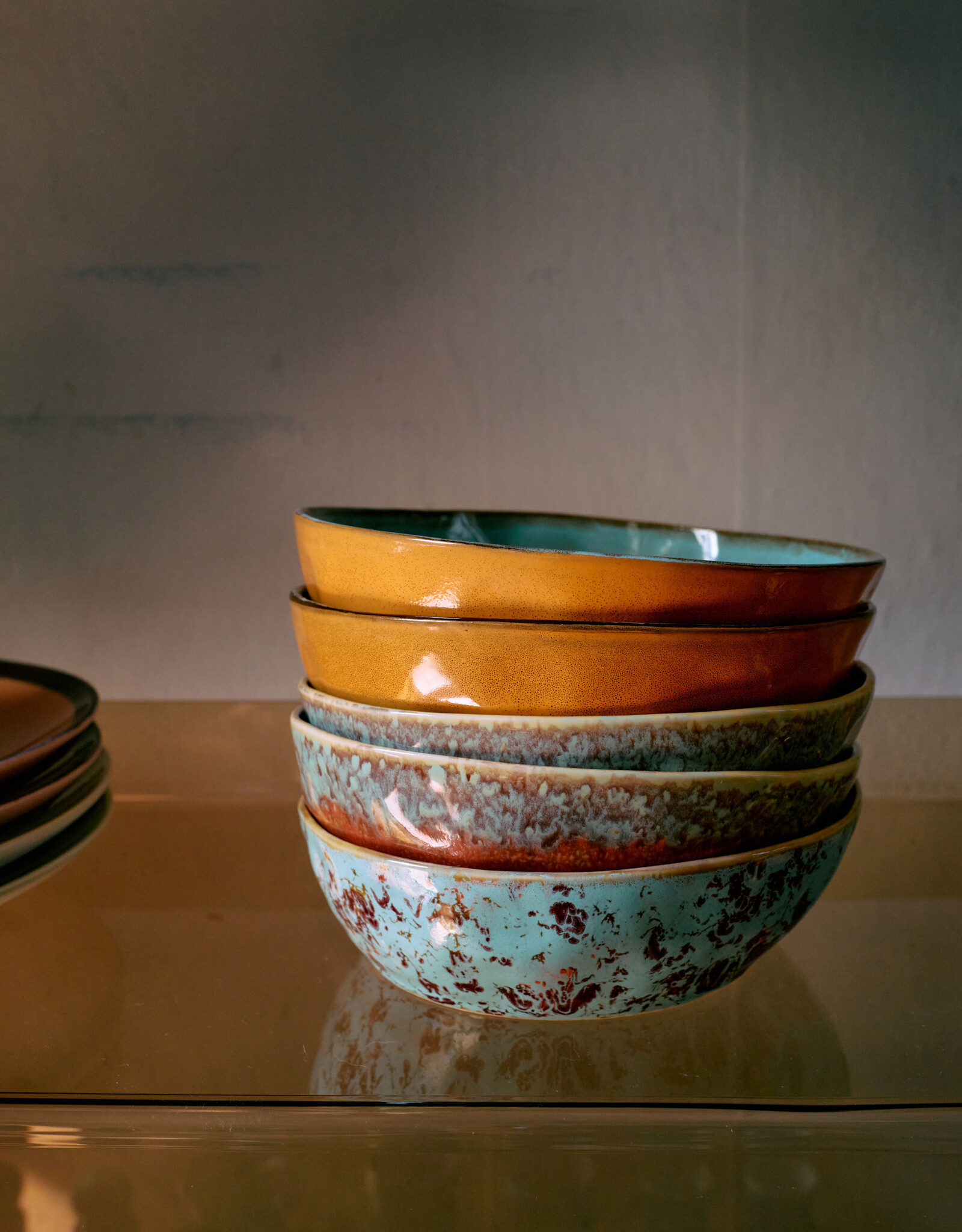 HKliving HKliving 70's Ceramics Pasta Bowls Patina (set van 2)
