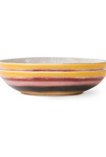 HKliving HK Living Ceramic 70's Curry Bowls Hibiscus set van 2