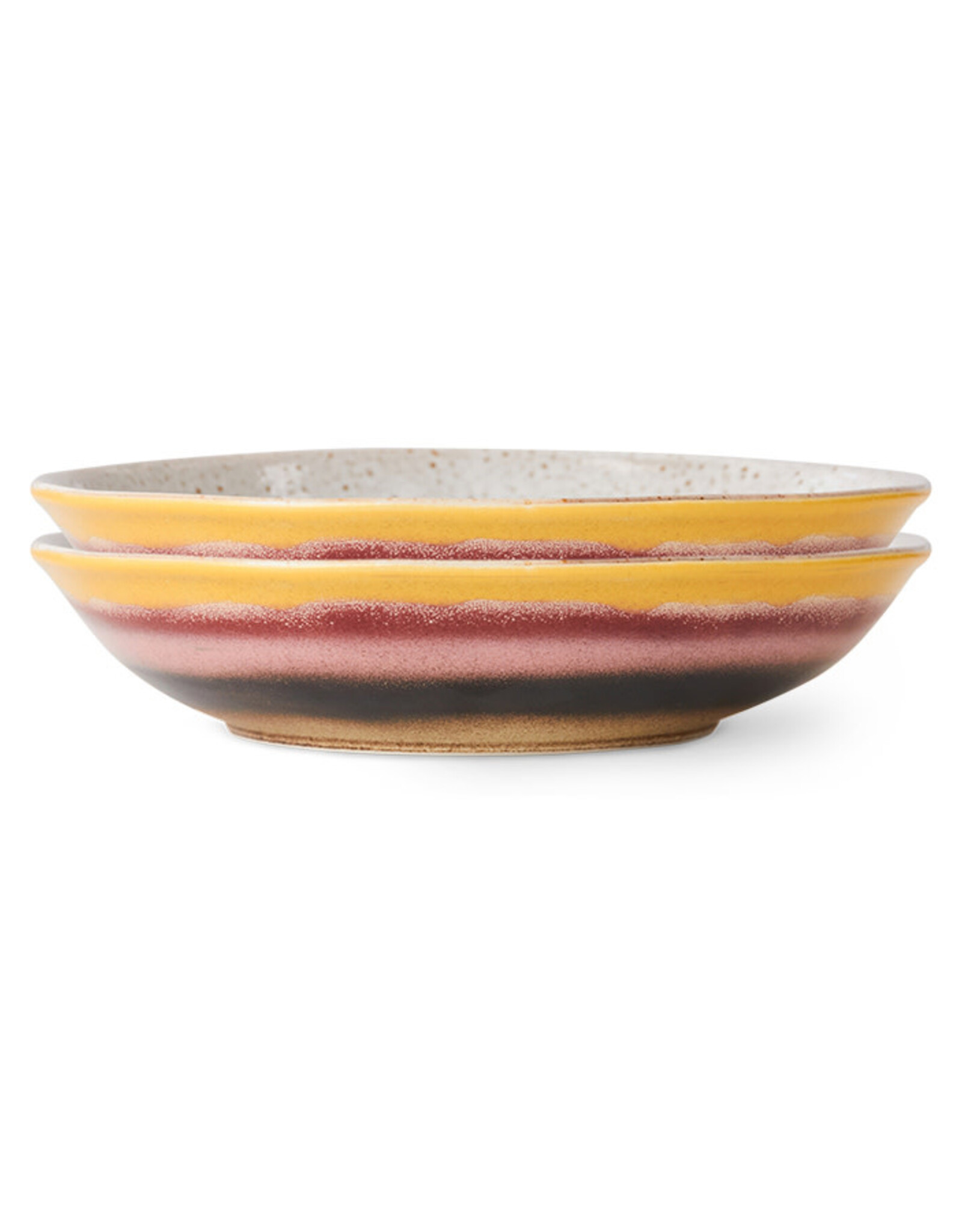 HKliving HK Living Ceramic 70's Curry Bowls Hibiscus set van 2
