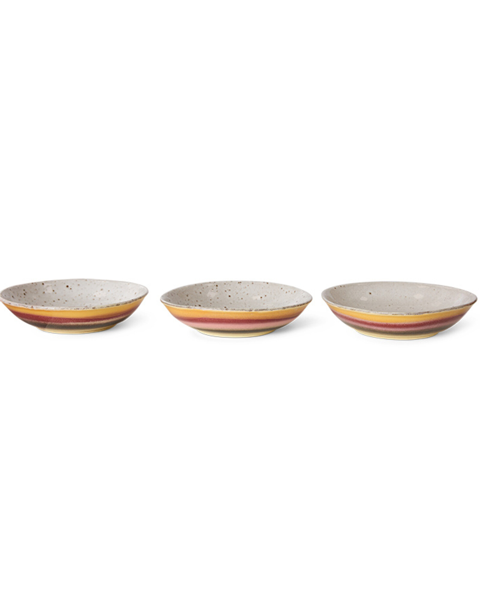 HKliving HK Living Ceramic 70's Curry Bowls Hibiscus set van 2