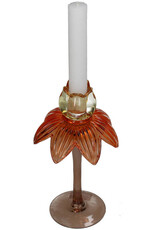 Kersten Candle Stick Palm Glass  S 8124