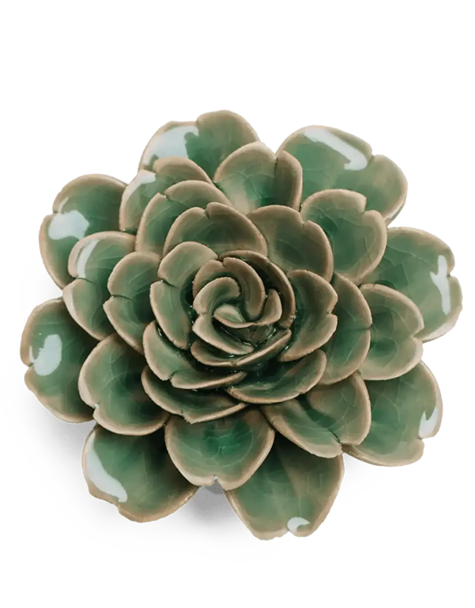 Chive Ceramic Flower Jungle Green Tea Rose EG11