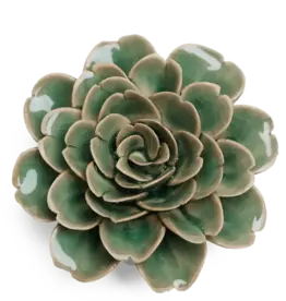 Chive Ceramic Flower Jungle Green Tea Rose EG11