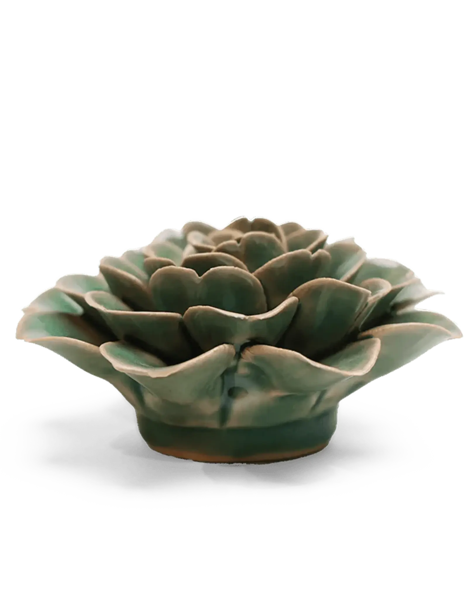 Chive Ceramic Flower Jungle Green Tea Rose EG11