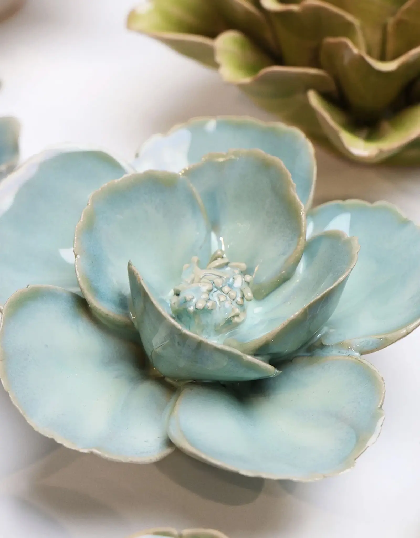 Chive Ceramic Flowers Milk Teal Poppy EG19