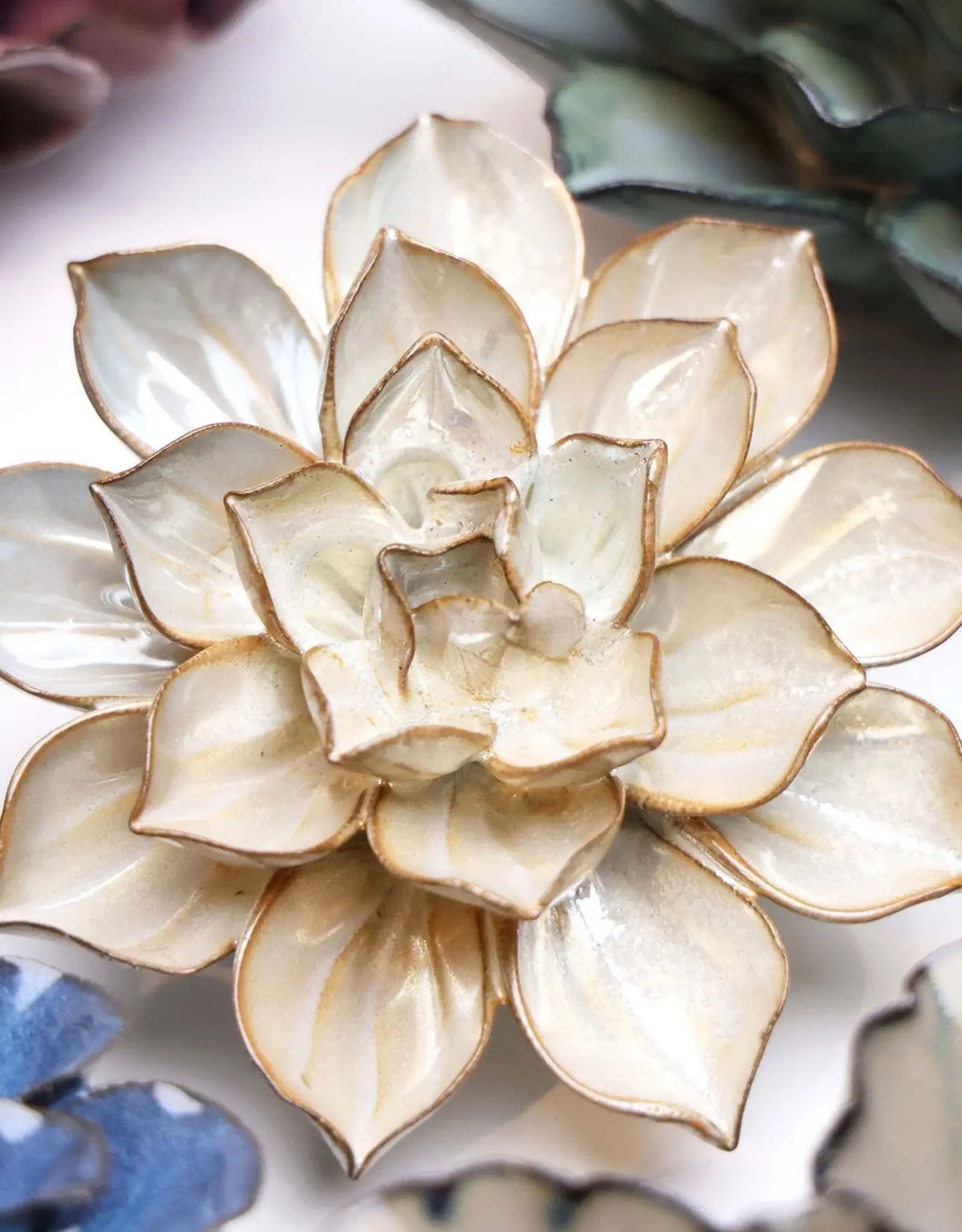 Chive Ceramic Flower Metallic Frikartii Aster JA09
