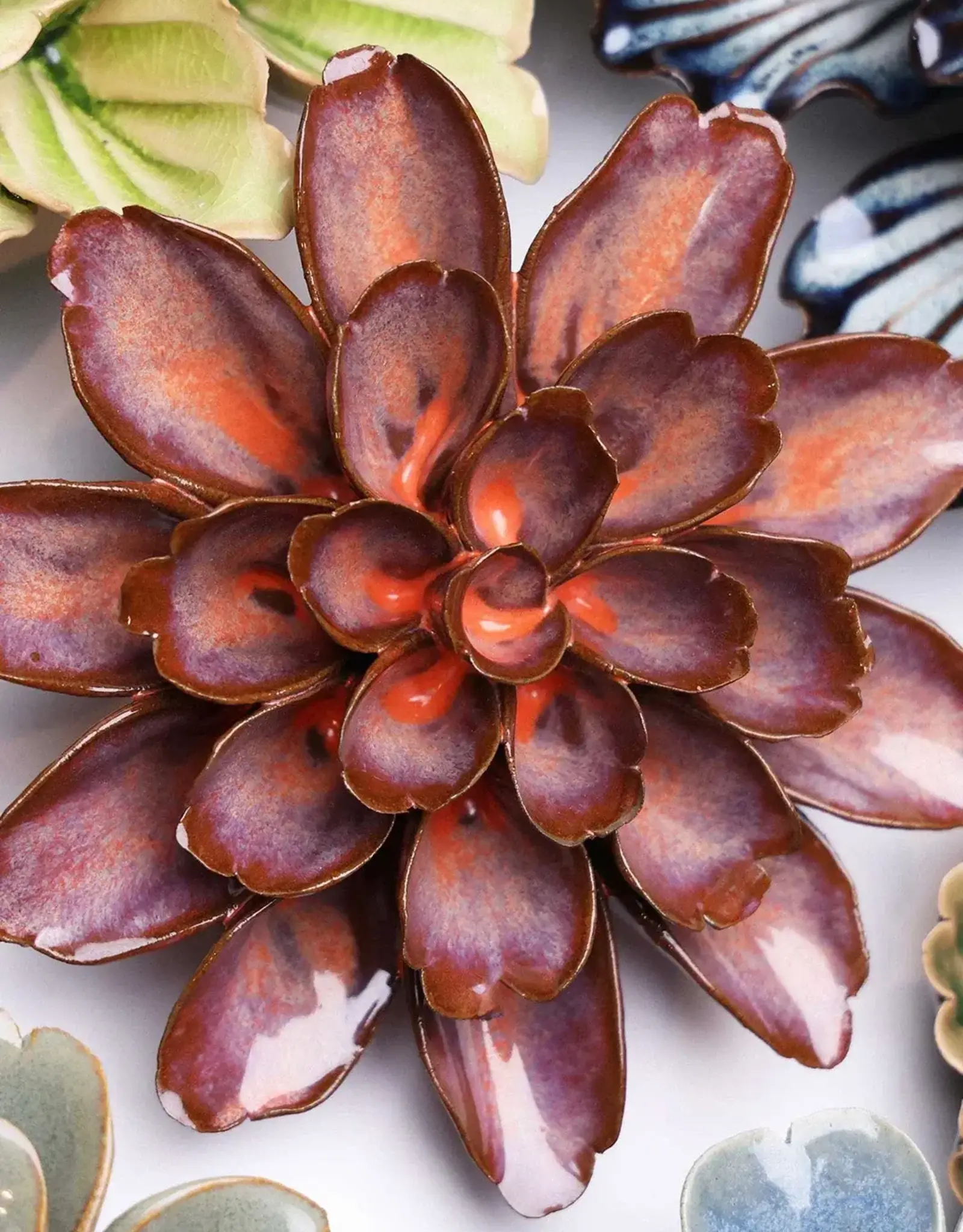 Chive Ceramic Flower Peach Mocha Cornflower JA19