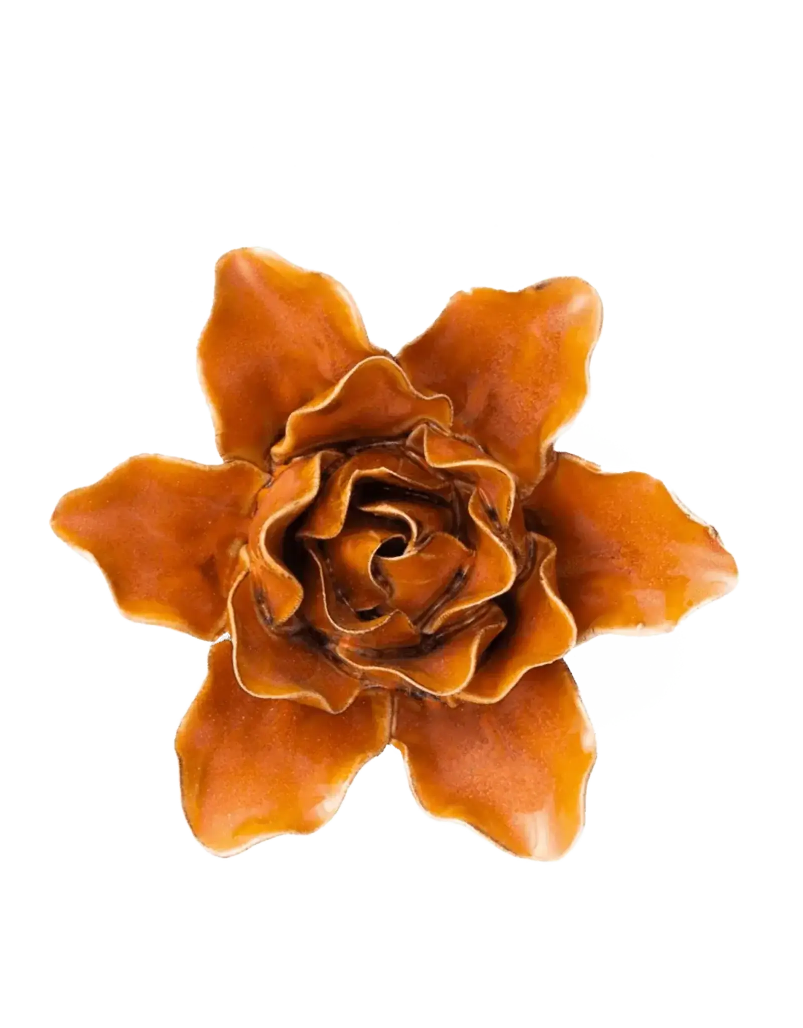 Chive Ceramic Flower Burnt Orange Lilly FR13