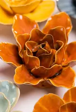 Chive Ceramic Flower Burnt Orange Lilly FR13