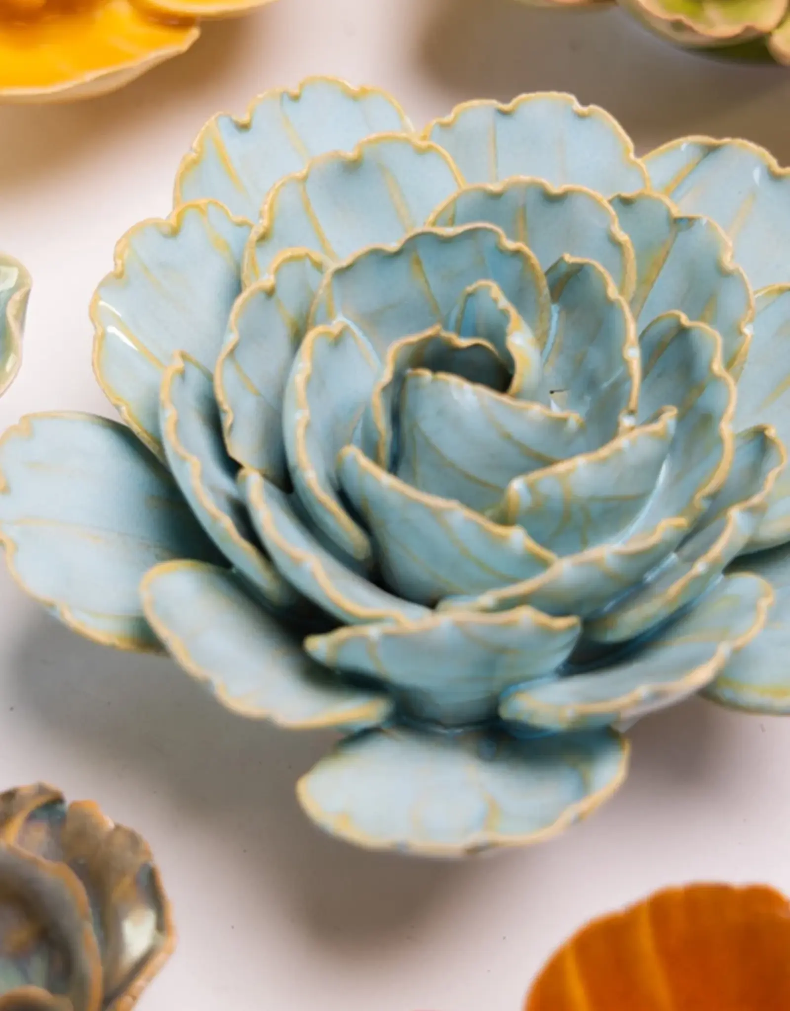 Chive Ceramic Flower Blue Peony FR11
