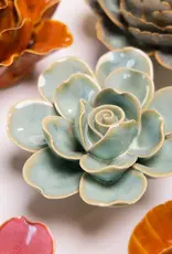 Chive Ceramic Flower Teal Gardenia FR10
