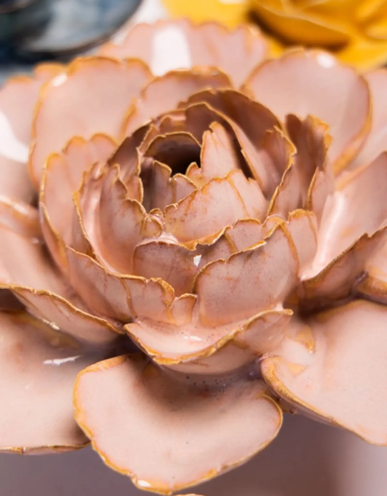 Chive Ceramic Flowers Rose Pink Camellia FR01