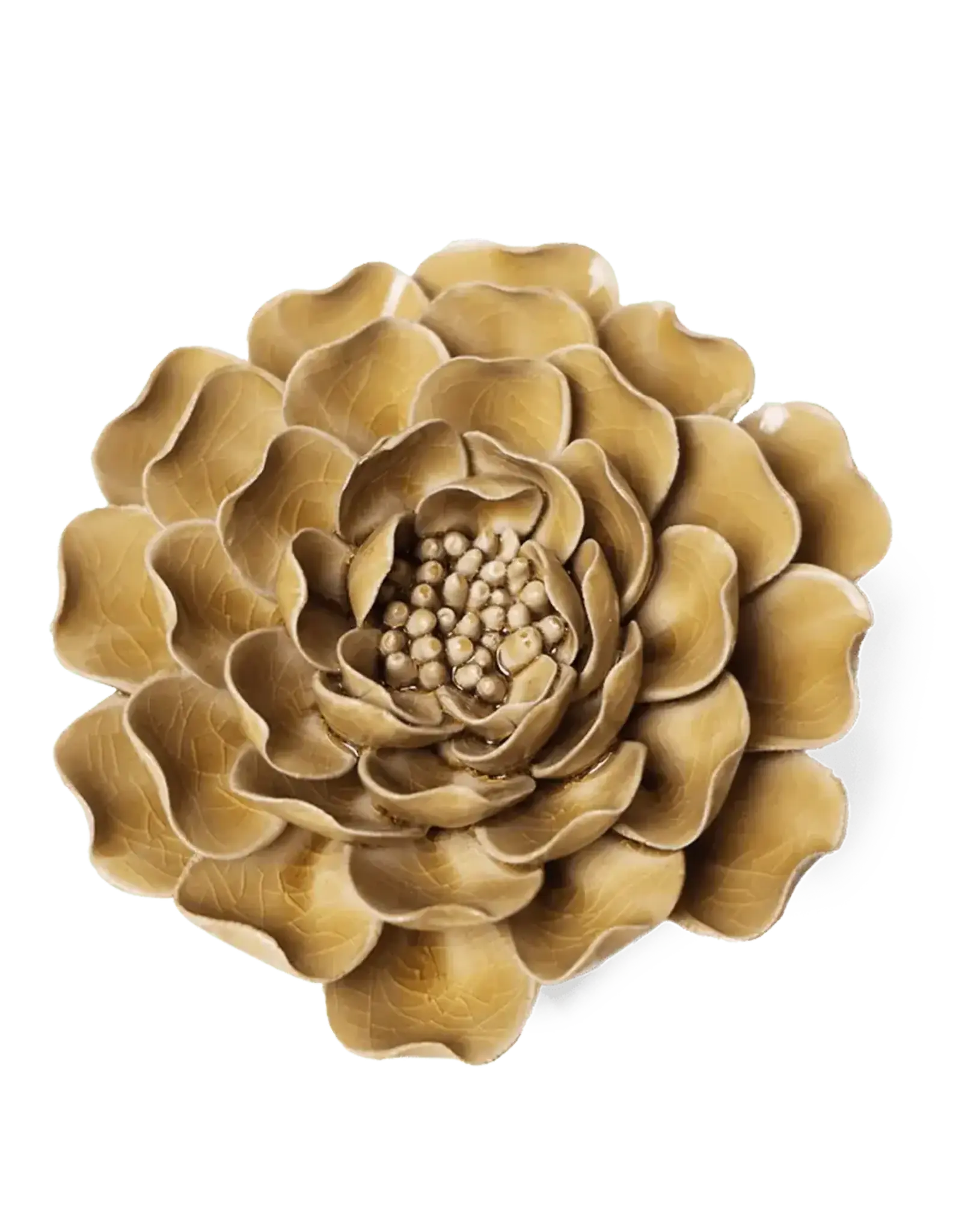 Chive Ceramic Flowers Caramel Peony EG16