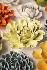 Chive Ceramic Flower Lime Yellow Larkspur EG26
