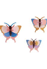 Studio Roof Studio ROOF gold rim butterflies, set of 3