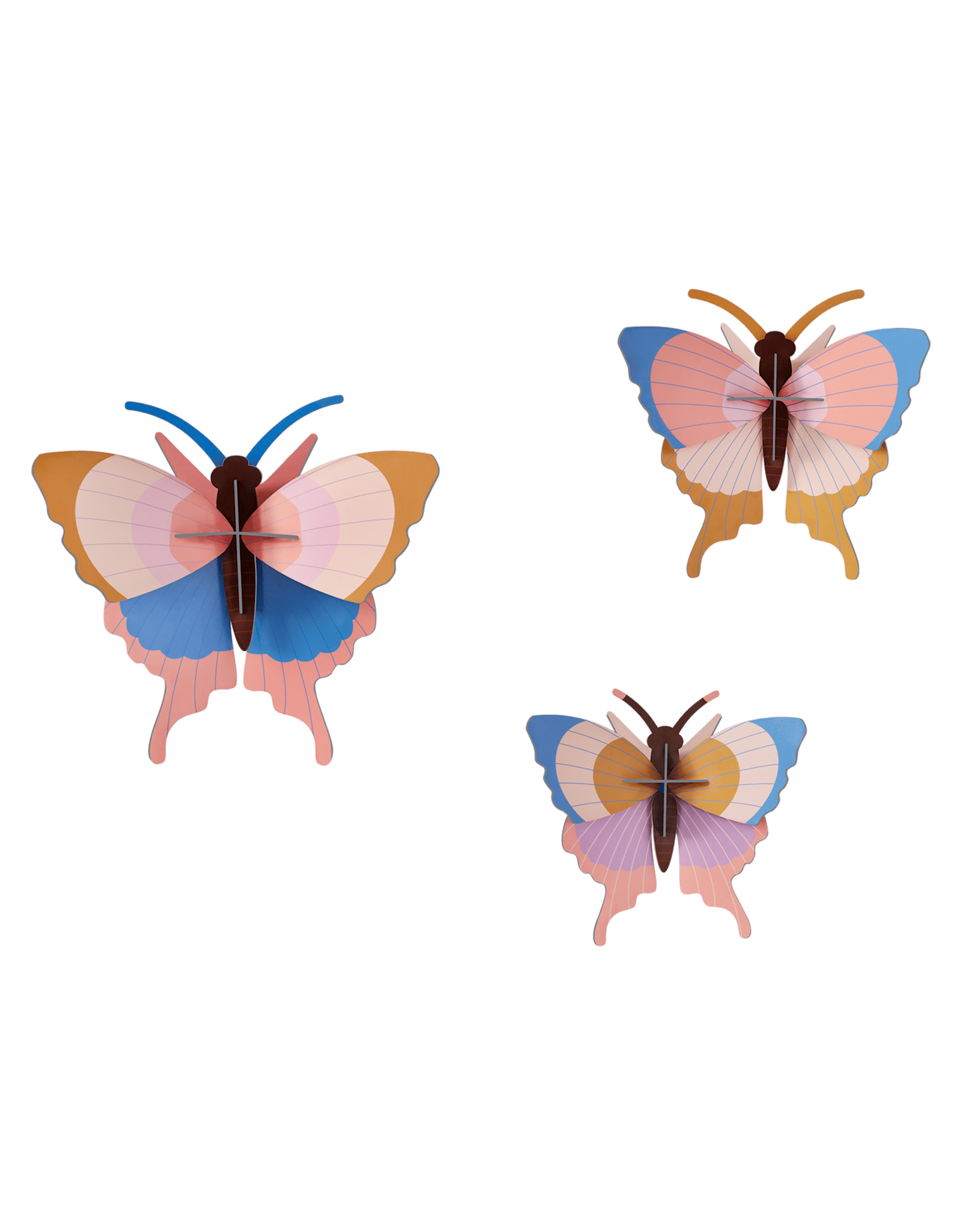 Studio Roof Studio ROOF gold rim butterflies, set of 3