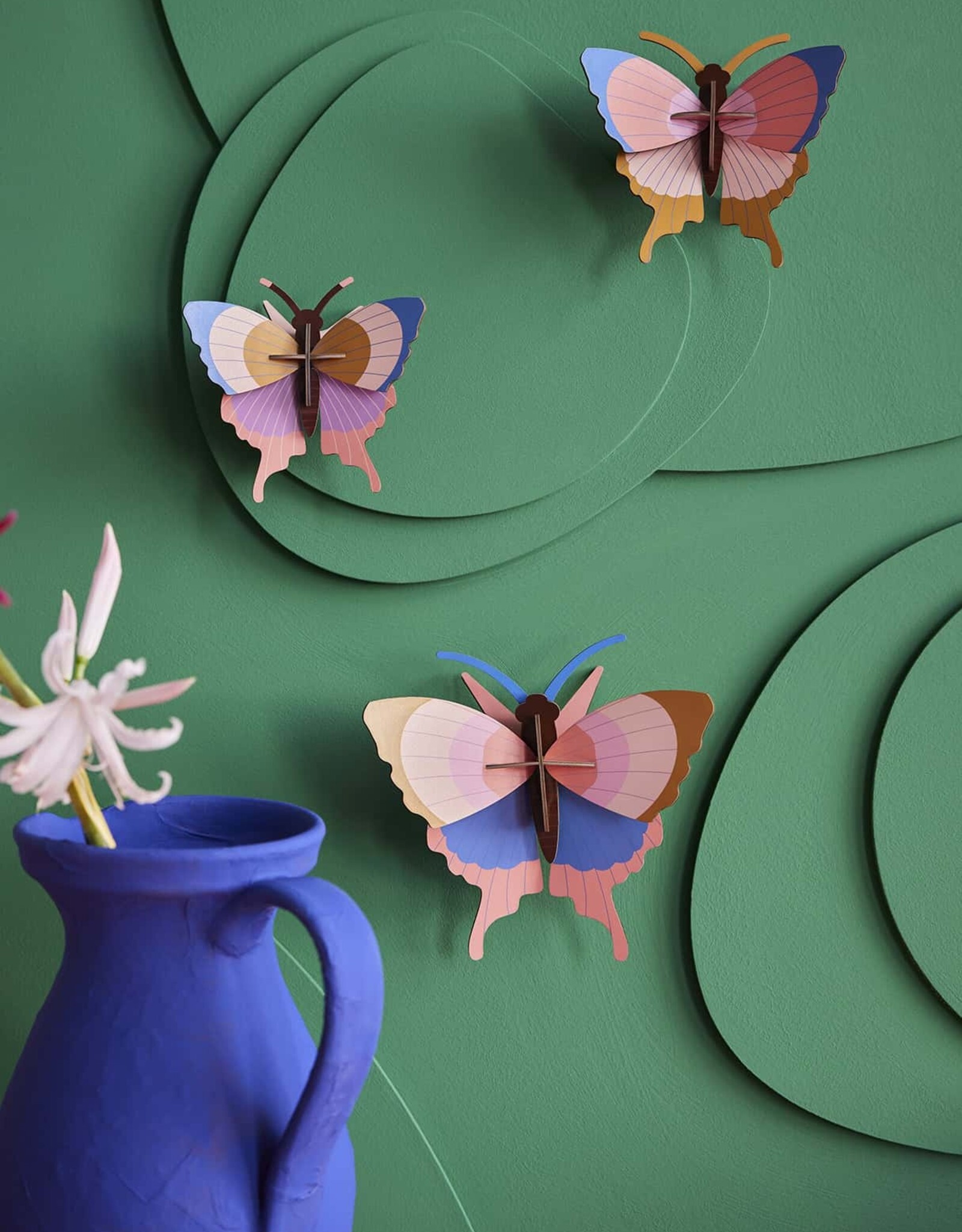 Studio Roof Studio ROOF gold rim butterflies, set of 3