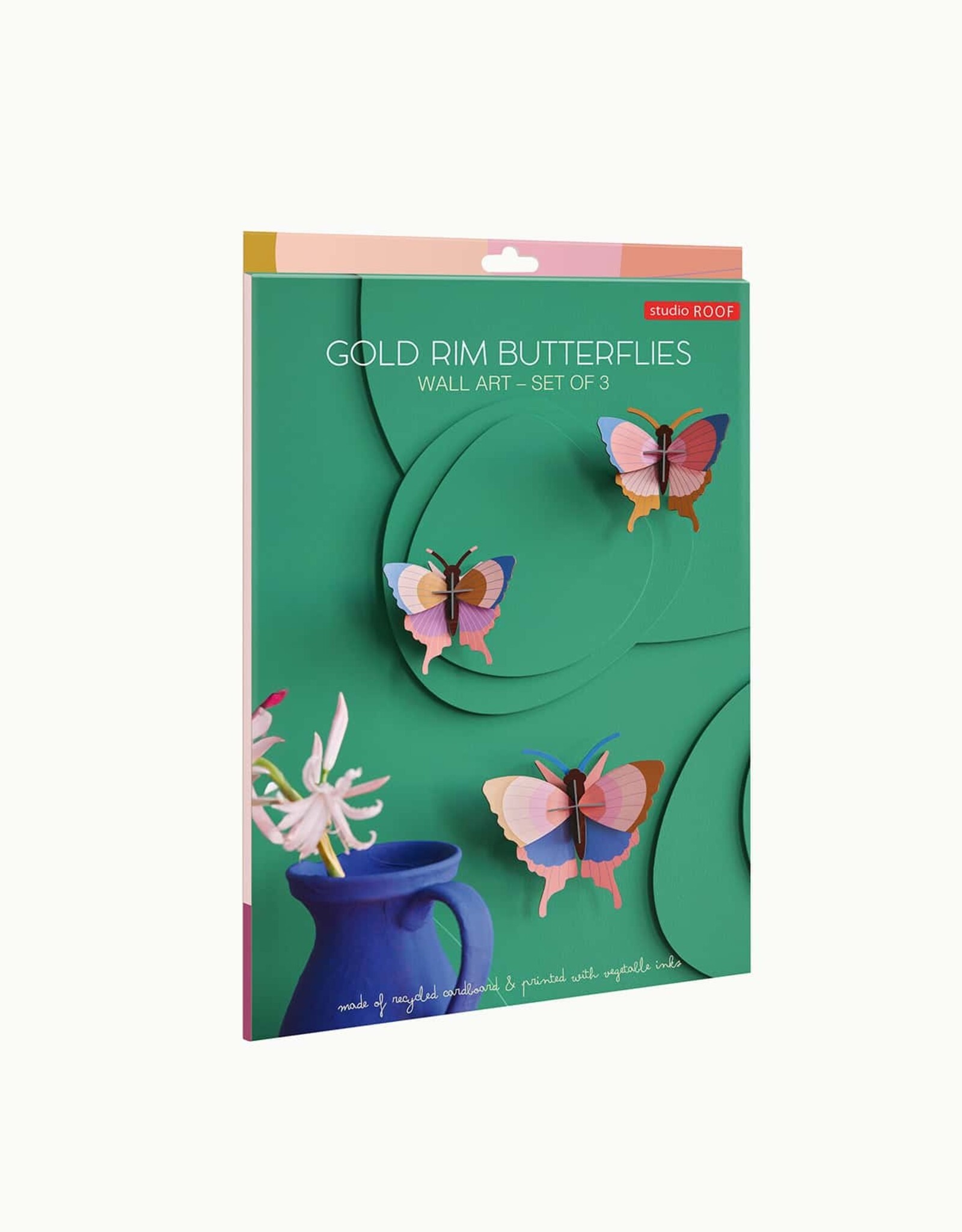 Studio Roof Studio ROOF gold rim butterflies, set of 3