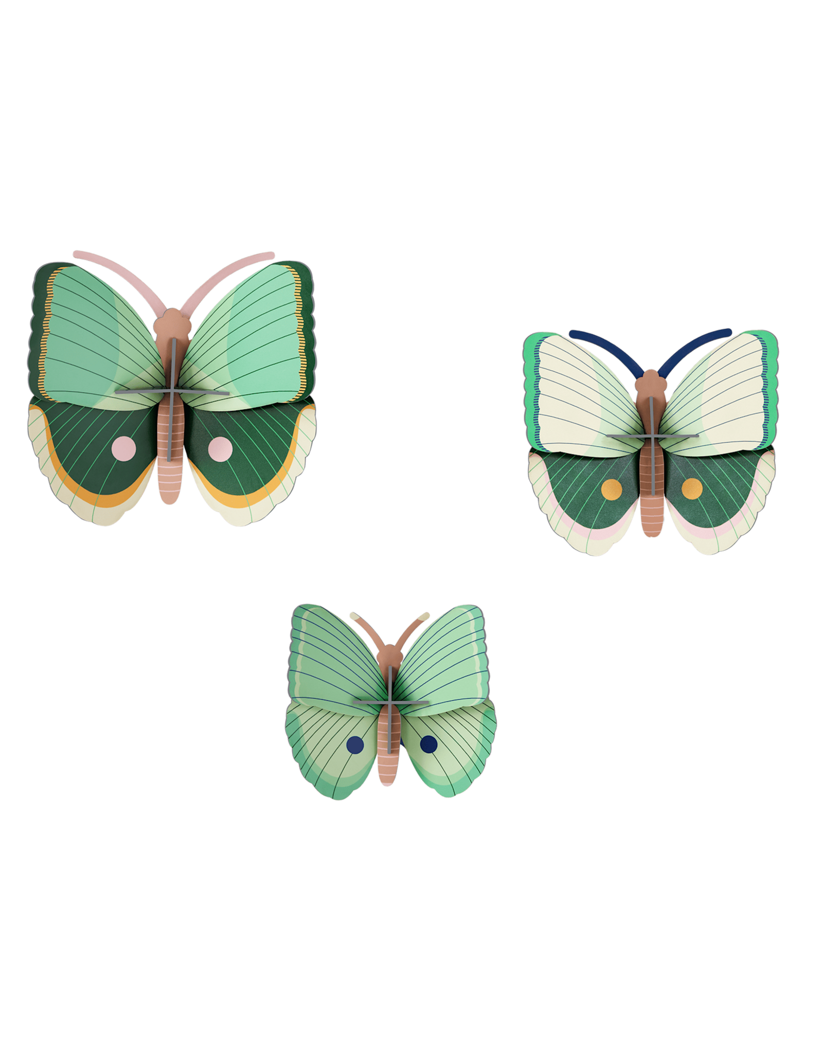 Studio Roof Studio ROOF fern striped butterflies, set of 3