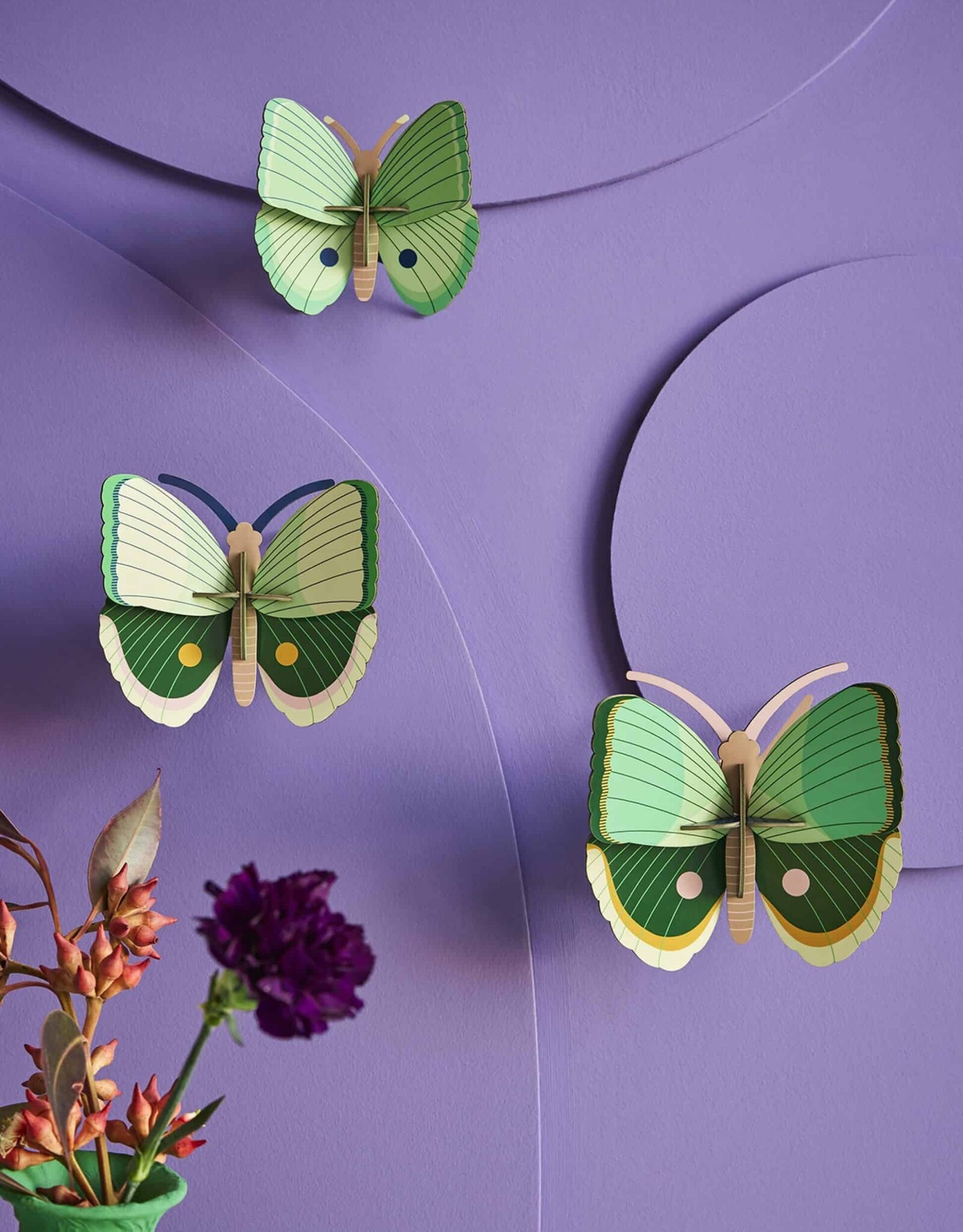 Studio Roof Studio ROOF fern striped butterflies, set of 3