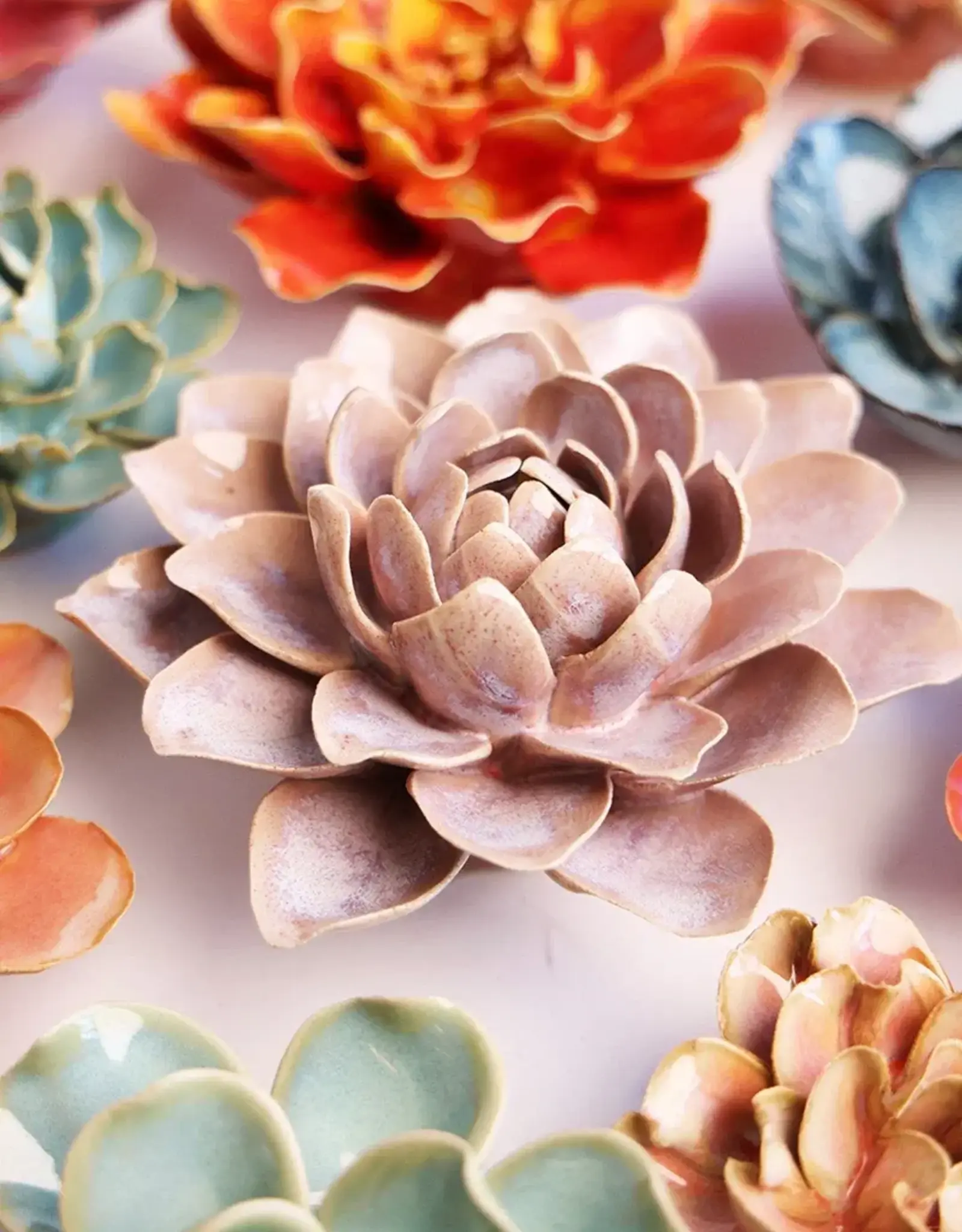 Chive Ceramic Flower Pink Sand Starlit Water Lily FR21