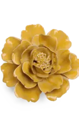 Chive Ceramic Flower Burnt Yellow Rose EG07