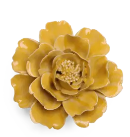 Chive Ceramic Flower Burnt Yellow Rose EG07