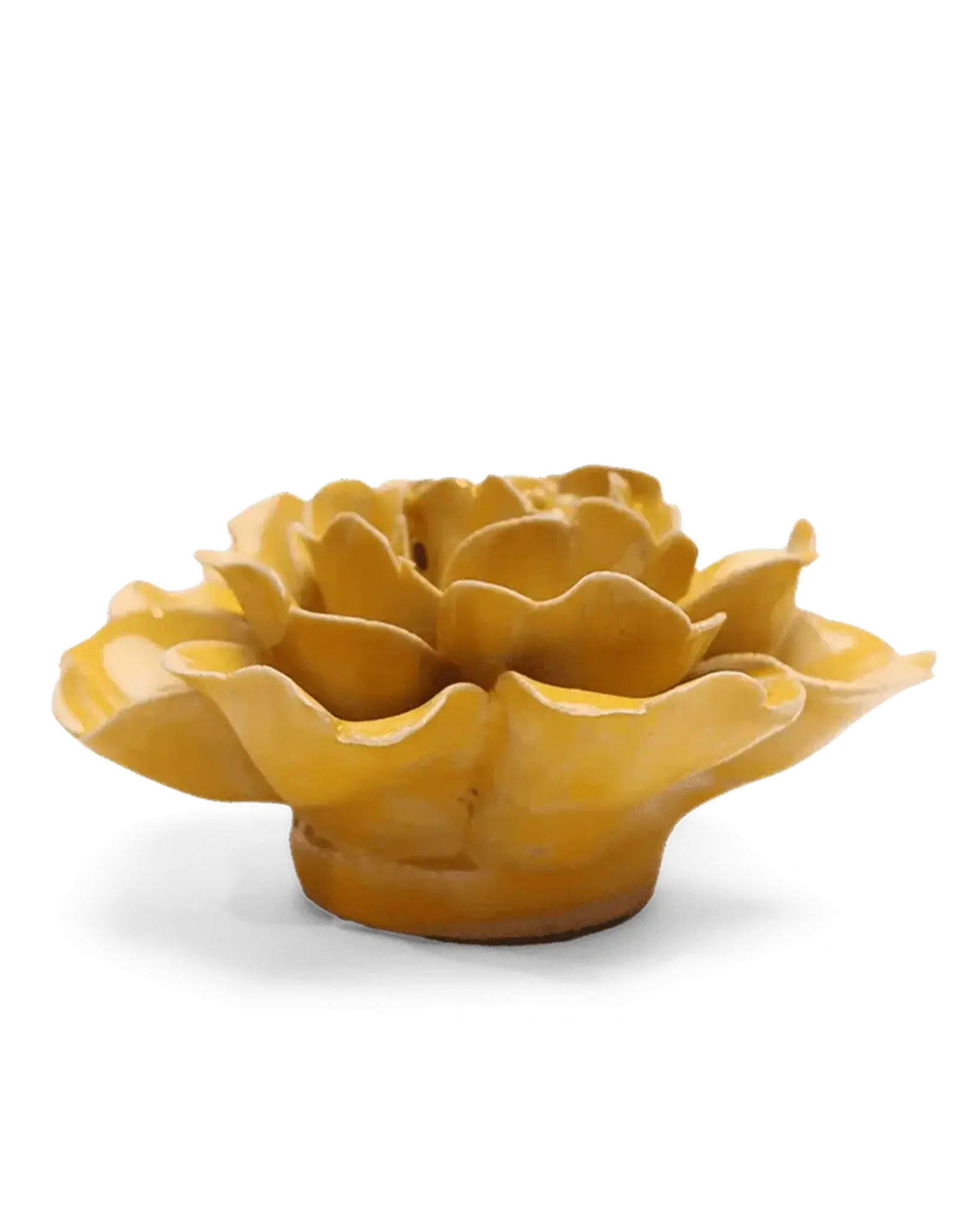 Chive Ceramic Flower Burnt Yellow Rose EG07