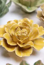 Chive Ceramic Flower Burnt Yellow Rose EG07