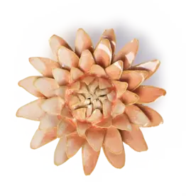 Chive Ceramic Flower Peach Pink Strawflower FR30