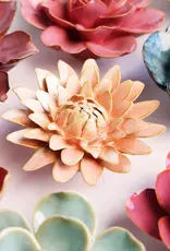 Chive Ceramic Flower Peach Pink Strawflower FR30