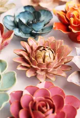Chive Ceramic Flower Rose Quartz Pink Strawflower FR38