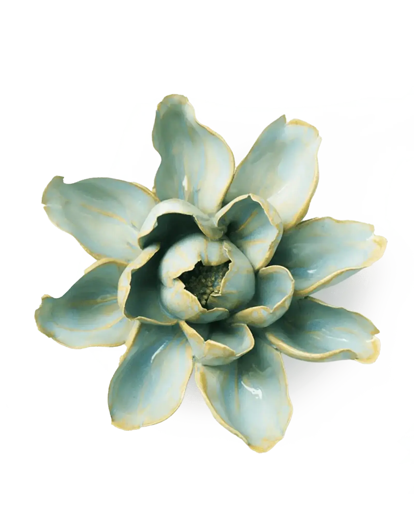 Chive Ceramic Flower Robins Egg Blue Aurora  Water Lily EG24