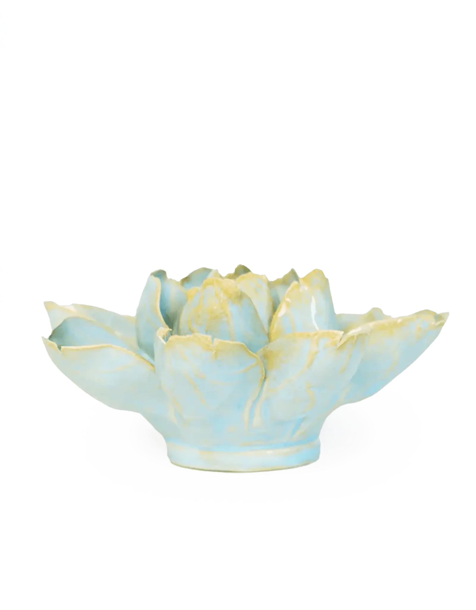 Chive Ceramic Flower Robins Egg Blue Aurora  Water Lily EG24
