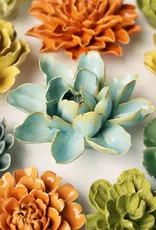 Chive Ceramic Flower Robins Egg Blue Aurora  Water Lily EG24