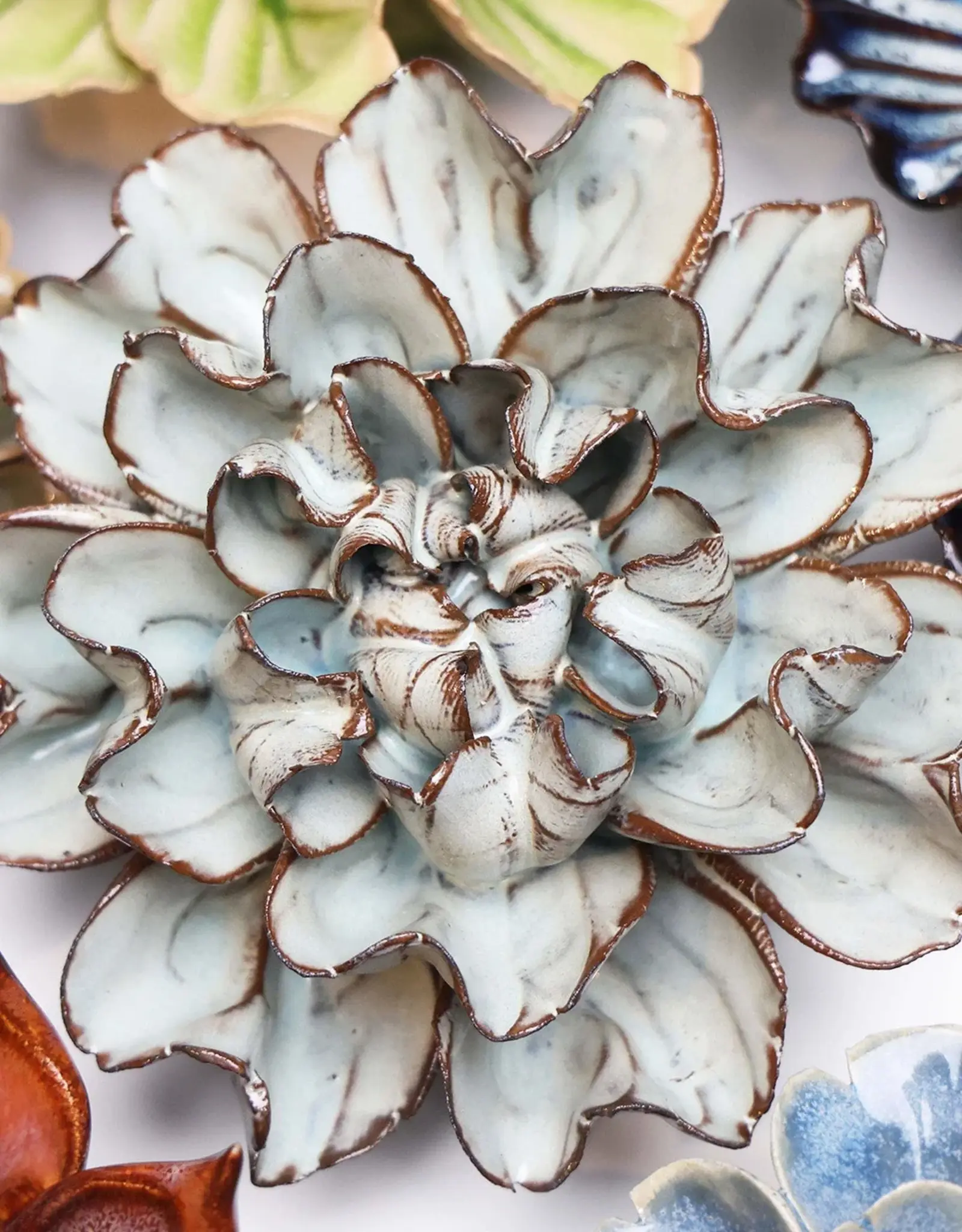 Chive Ceramic Flower Chocolate Mint Echo Lisianthus JA15