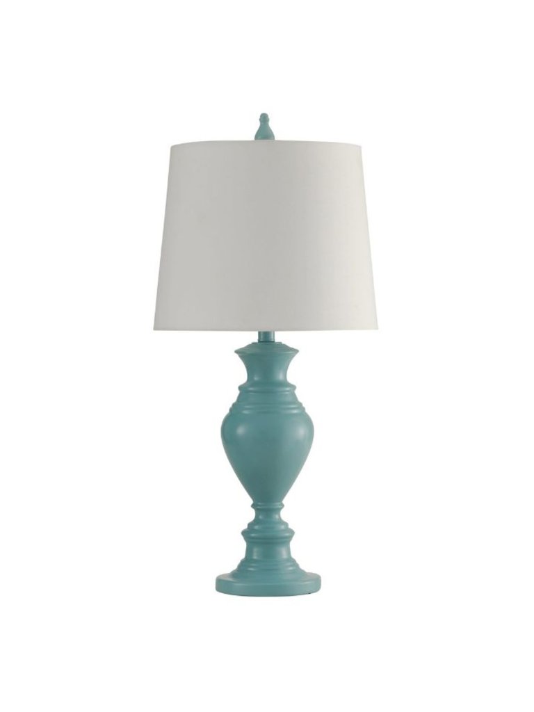 Traditional Vega Blue Table Lamp With Hardback Shade