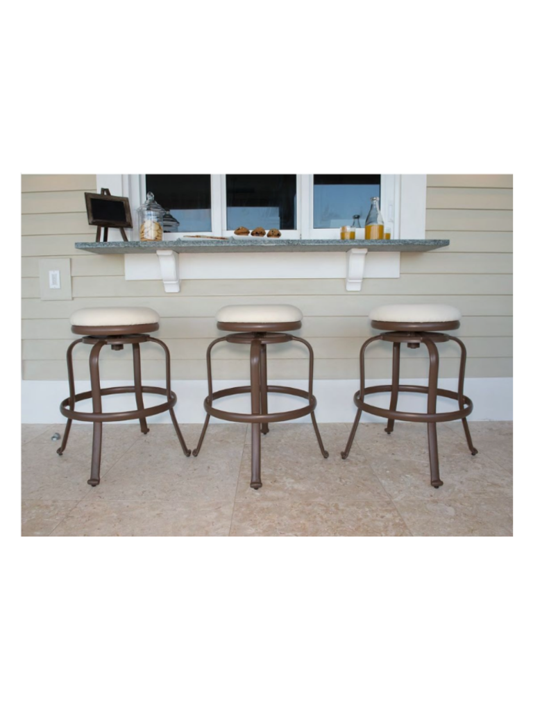 Pelican Reef Backless Swivel Barstool with Cushion, Set of 2