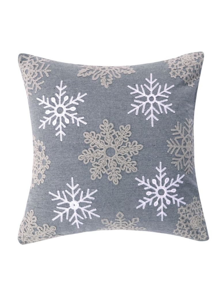 Levtex Home Rudolph Snowflake Grey Pillow