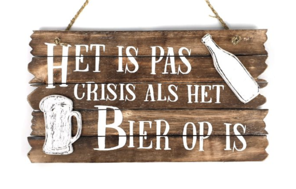 TEKSTBORD 26X44CM CRISIS BIER NATURAL