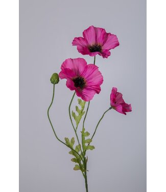 Colours & Green POPPY SPRAY X3 63 CM FUCHSIA
