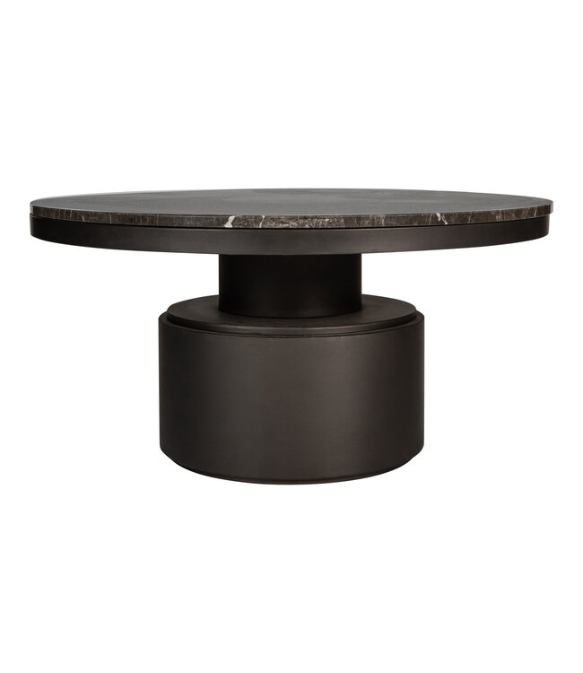 Bregt coffeetable high brown marble darkbrown base