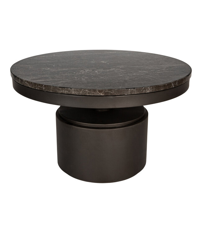 Bregt coffeetable low brown marble dark brown base